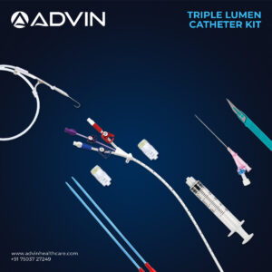Kit de catéter central de triple luz para diálisis